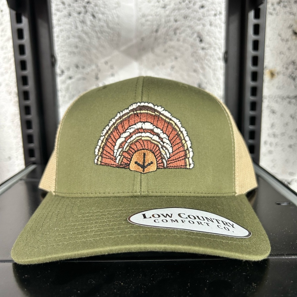 Low Country Comfort Co. Turkey Patch Trucker Hat - Olive/Tan - NWT